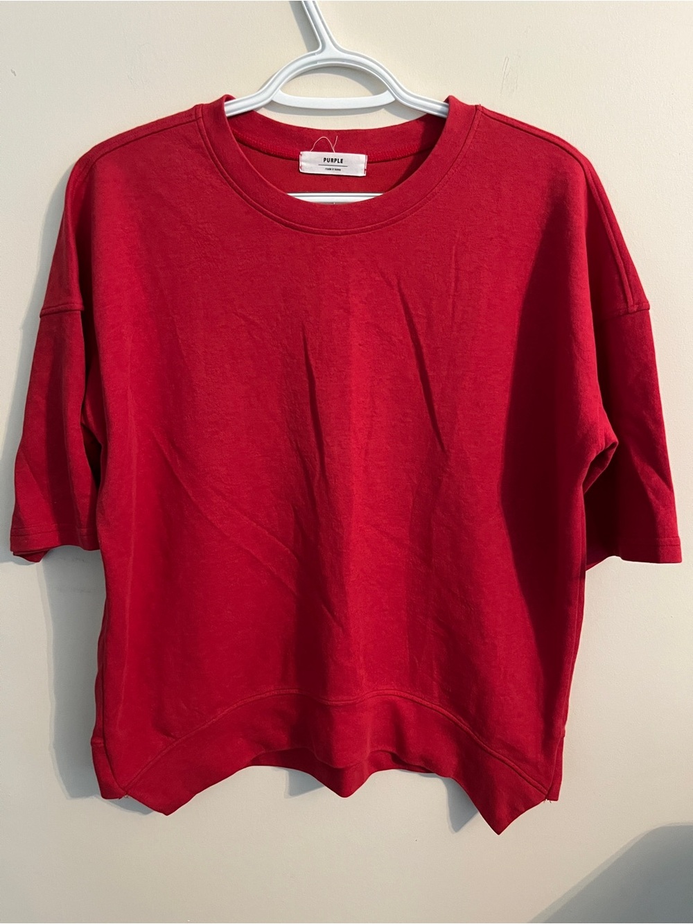 PURPLE BRAND Red Boxy T-shirt Sz Large